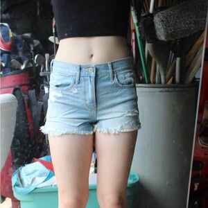 Hollister Blue Jean Shorts, Distressed